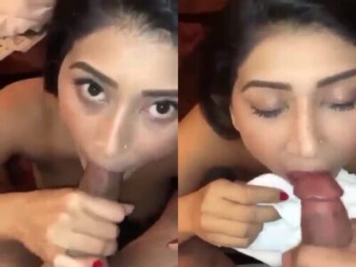 Hot Indian wife giving blowjob to husband